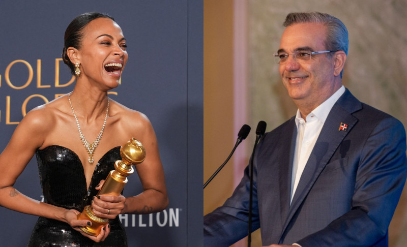 Zoe Saldaña y presidente Luis Abinader comparten mensajes tras esta ganar el Golden Globe