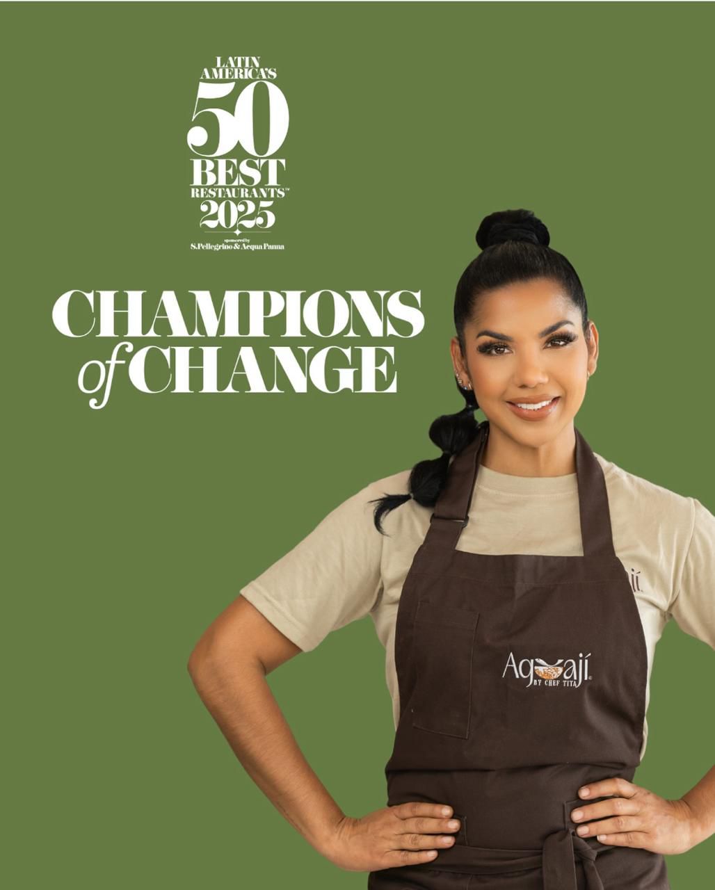 Latin America’s 50 Best Restaurants distingue a la chef Tita como la primera latinoamericana en recibir el “Champions of Change Award”